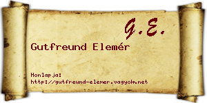 Gutfreund Elemér névjegykártya
